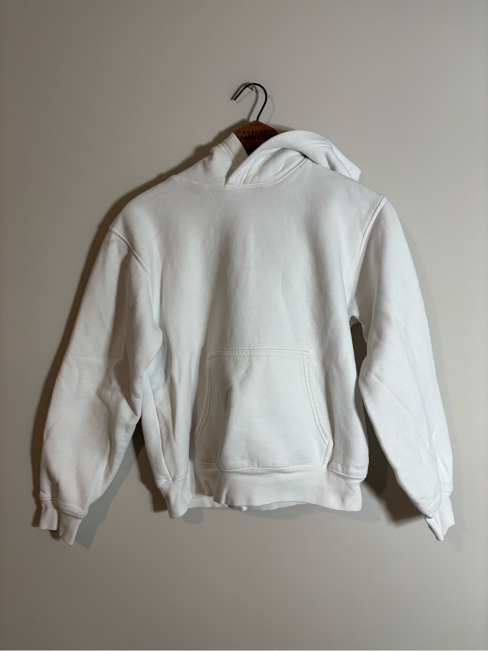 Aritzia Sweat Fleece Hoodie Perfect Fit Small White Flaws